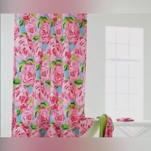 Lilly Pulitzer Garnet Hill Shower Curtain first impressions roses print